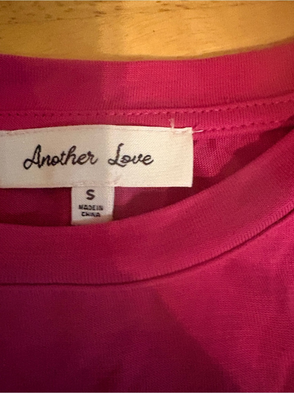 Another Love Hot Pink Crewneck Tee size small